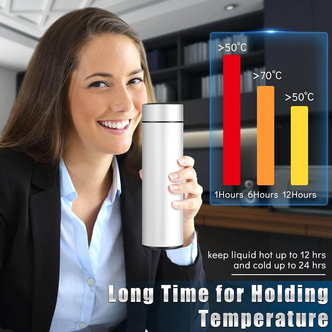 Insulated Black Temperature Water Bottle - 1 Pc Perfect For Gym Enthusiasts