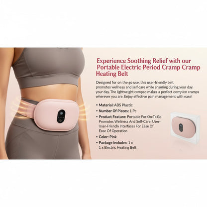 Portable Electric Period Cramp Heating Belt - 1 Pc for Wellness and Self-Care